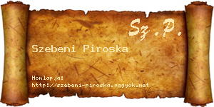 Szebeni Piroska névjegykártya